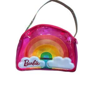 Barbie Rainbow Bag/Purse Doll Carrier Vinyl/Plastic Colorful Fun EUC